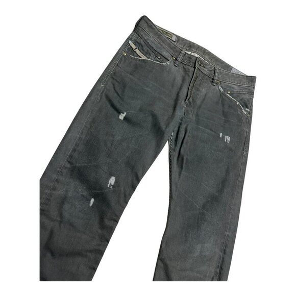 DIESEL BELTHER Green Made in Italy Designer Slim Straight Denim Pant Jeans 32x32 - Picture 3 of 9